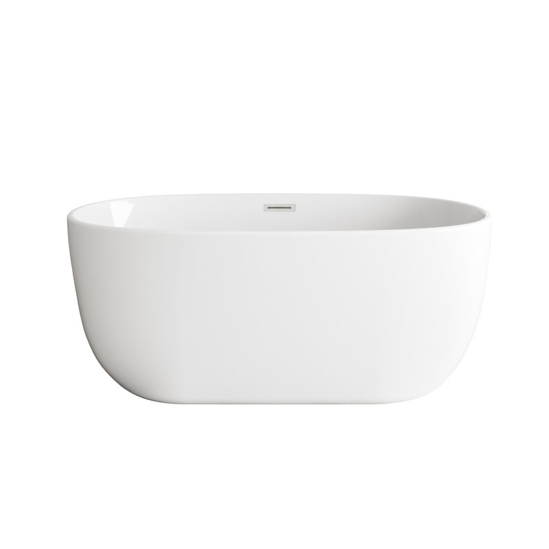 Hudepohl 54'' x 29'' Soaking Acrylic Bathtub, Brushed Nickel