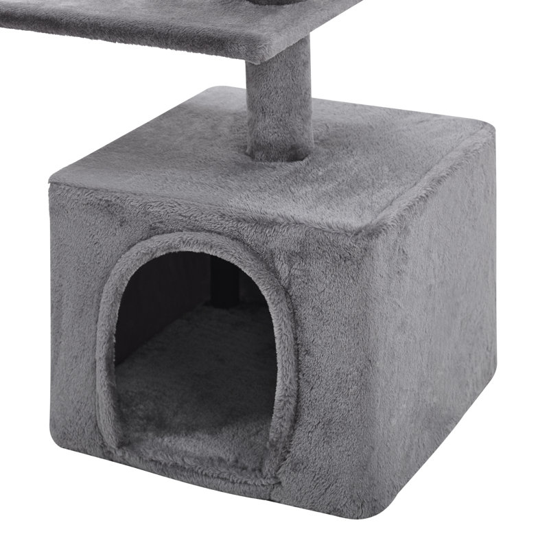 Longshot 53" Gray Multi-Tiered Cat Tree with Toys