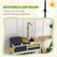 Habitat pour tortue avec support de lampe réglable PawHut, enceinte à 2 couches avec tablette de rangement, pavillon principal amovible, plateau fixe, couvercle ouvrable, gris