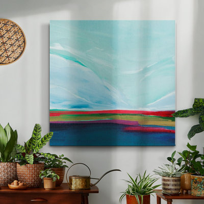 Nuage sur toile cramoisie II - Toile tendue avec châssis de qualité supérieure - prête à être accrochée