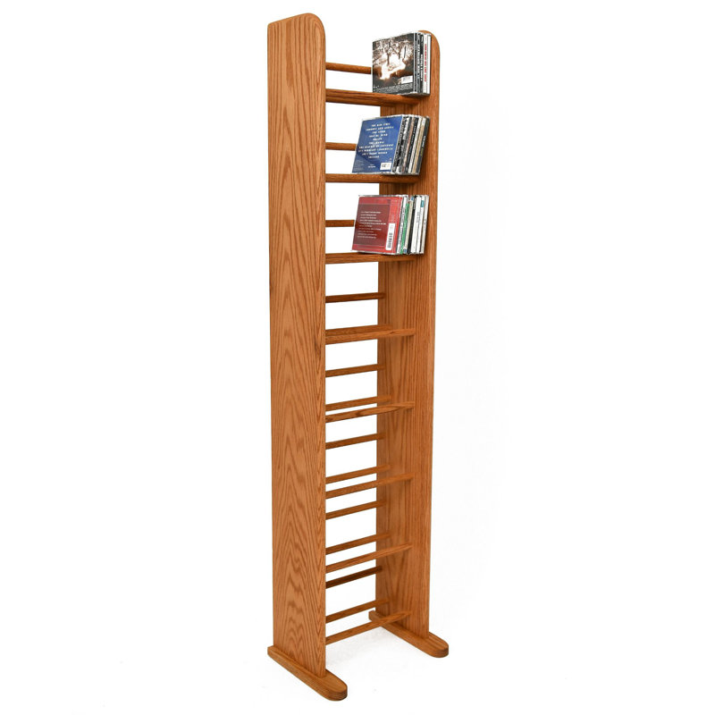 Dowel-Style Wooden CD Rack - 04 Series, Unfinished, 52.5" H x 12.5" W x 7.25" D