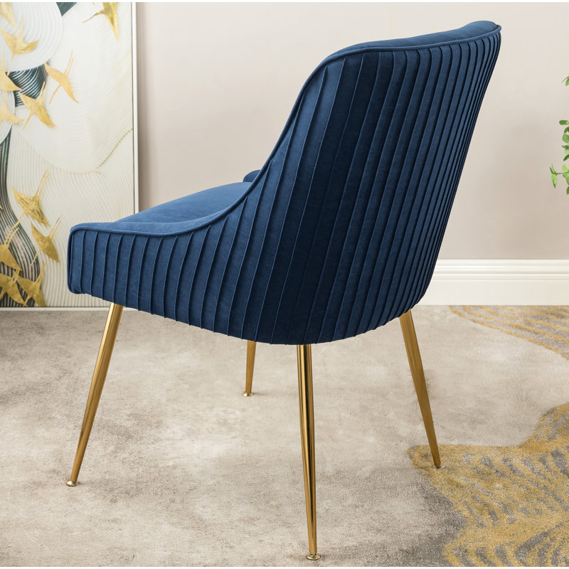 Adiqa Velvet Armchair, Velours bleu océan