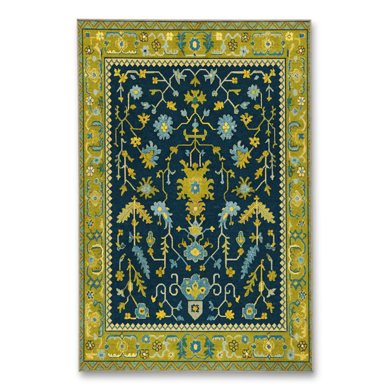 Tapis blanc tissé à motif lavable Mosso, 6'7" x 9'10"