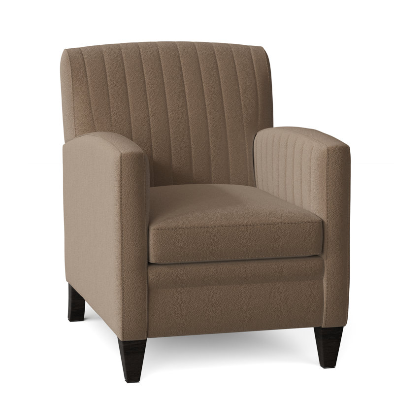 Barnabus Leather Club Chair, Aline Fumo Genuine Leather, Cobblestone