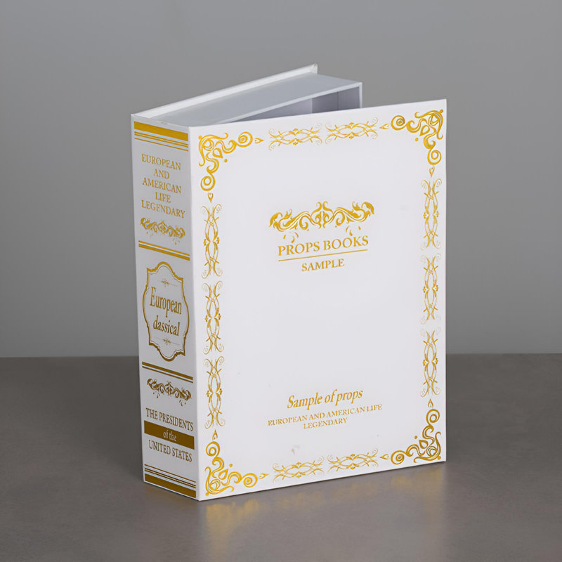 Boîte à livres décorative moderne à bords dorés pour un rangement créatif