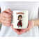 Personalized Ceramic Kids Milk Hot Chocolate Mug, Amercian Brown Haired Magician Girl With Magic Wand, 1-Pack