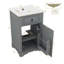 Meuble-lavabo de 20 po avec lavabo en céramique, porte à fermeture en douceur, tablette réglable-1860692201