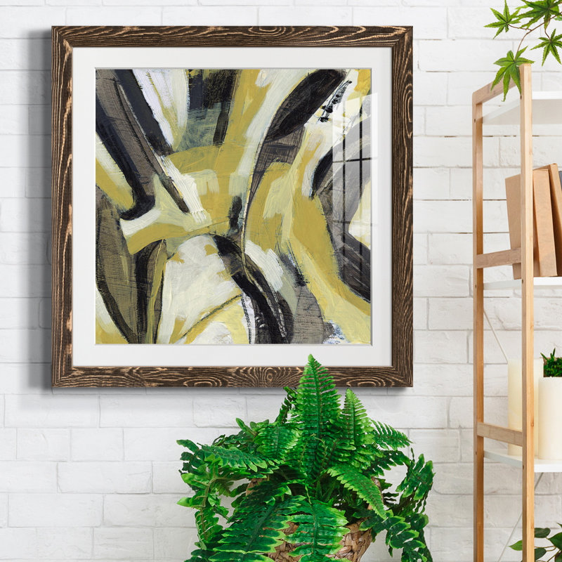 Impression encadrée Citron Rhythm IV-Premium - prête à être accrochée, H 17 po x l 17 po x P 1,5 po, Papier, cadre noyer