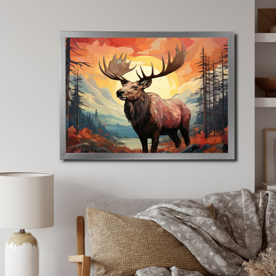 " Brown Peach Moose Majestic Geometric "