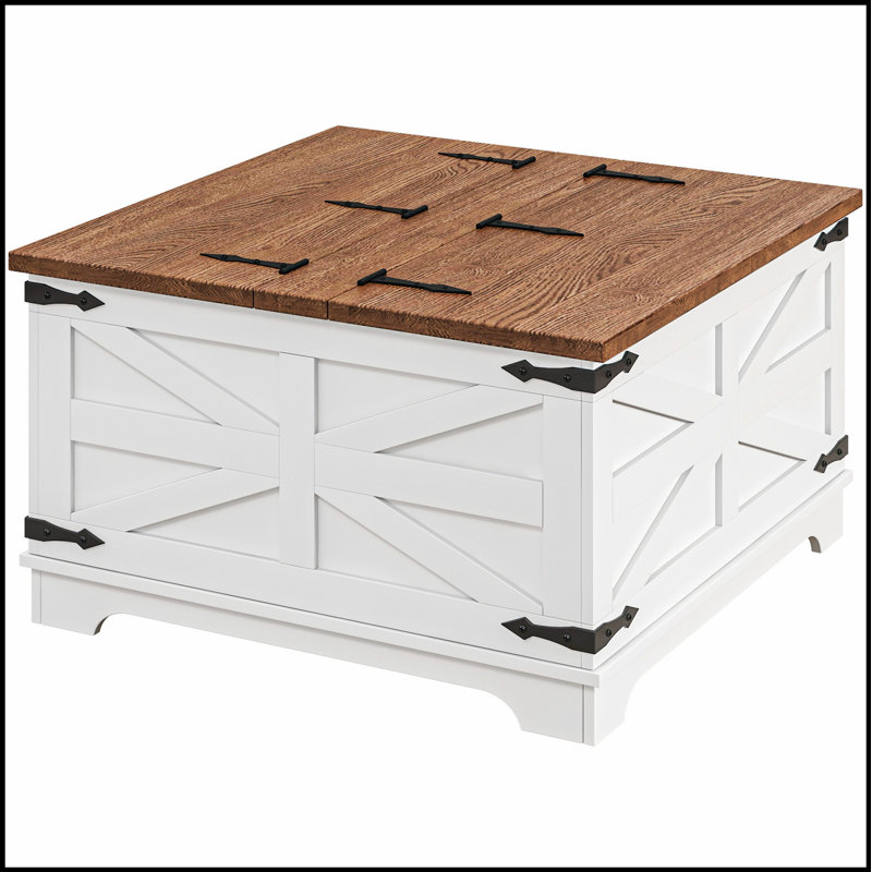 Tempered Glass Top Square Double-Layer Coffee Table with MDF Legs, Perfect for Modern Living and Extra Storage