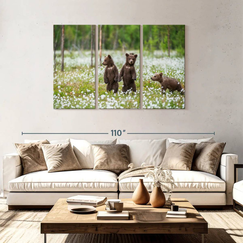 Brown Bear Cubs, 48" H x 74" W
