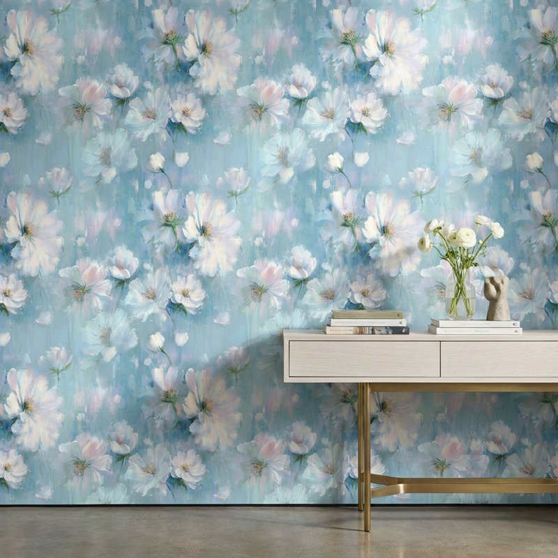 Floral Wallpaper Abstract Painterly Decorative Mural