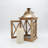 Natural with Copper Roof Wooden Lantern with Battery Operated Candle