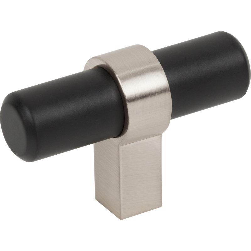 Key Grande 2" Length "T" Knob, Matte Black/Stain Nickel