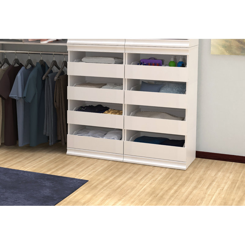 Modular Storage 21.38" W 4-Drawer Unit, White