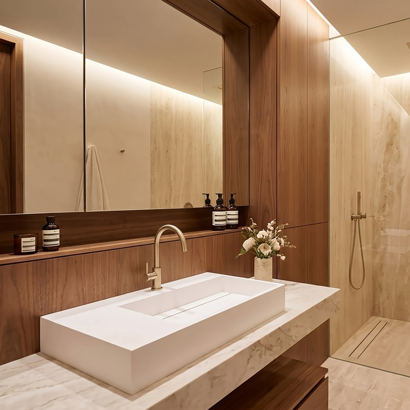 Plateau de meuble-lavabo simple 36 po avec lavabo Amelia, Oui, Blanc