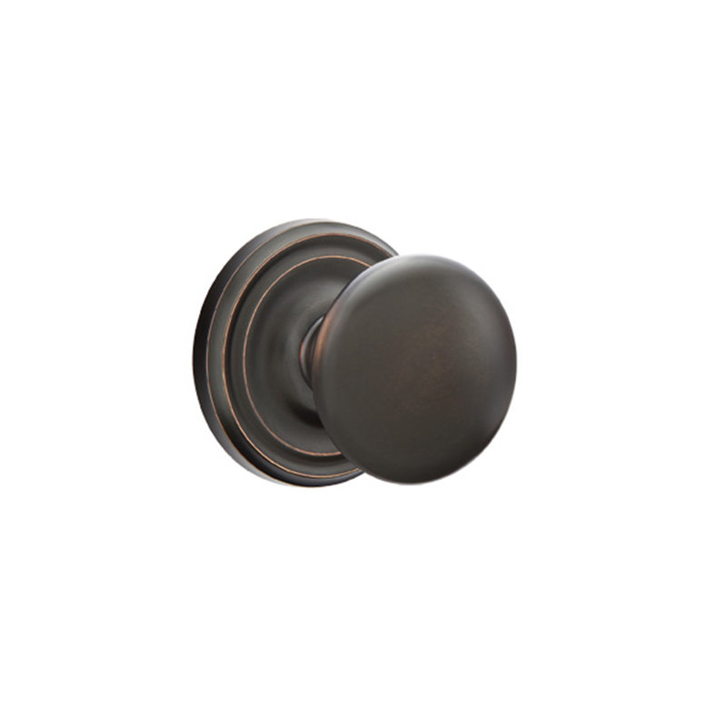 Ensemble de boutons d'intimité Emtek avec rosette régulière et bouton Providence, Bronze huilé