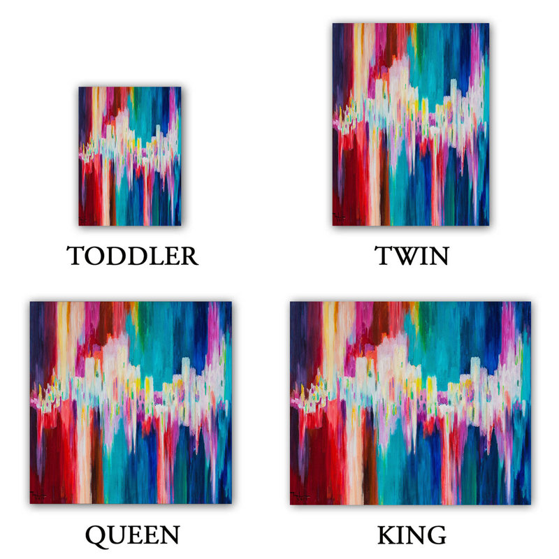 Ensemble de housse de couette arc-en-ciel eq, 1 housse de couette grand + 2 taies standards