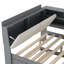 Lit plateforme en bois avec lit gigogne, tablettes et tête de lit en bois-366310930
