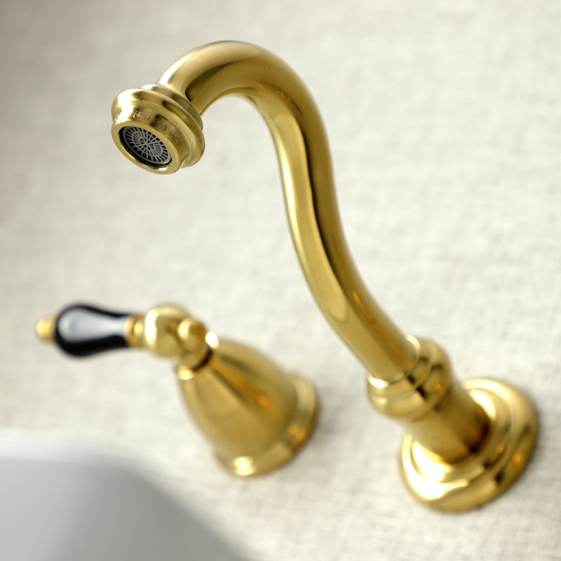 Kingston Brass Duchess Two-Handle Wall Mount Bathroom Faucet, Brushed Brass