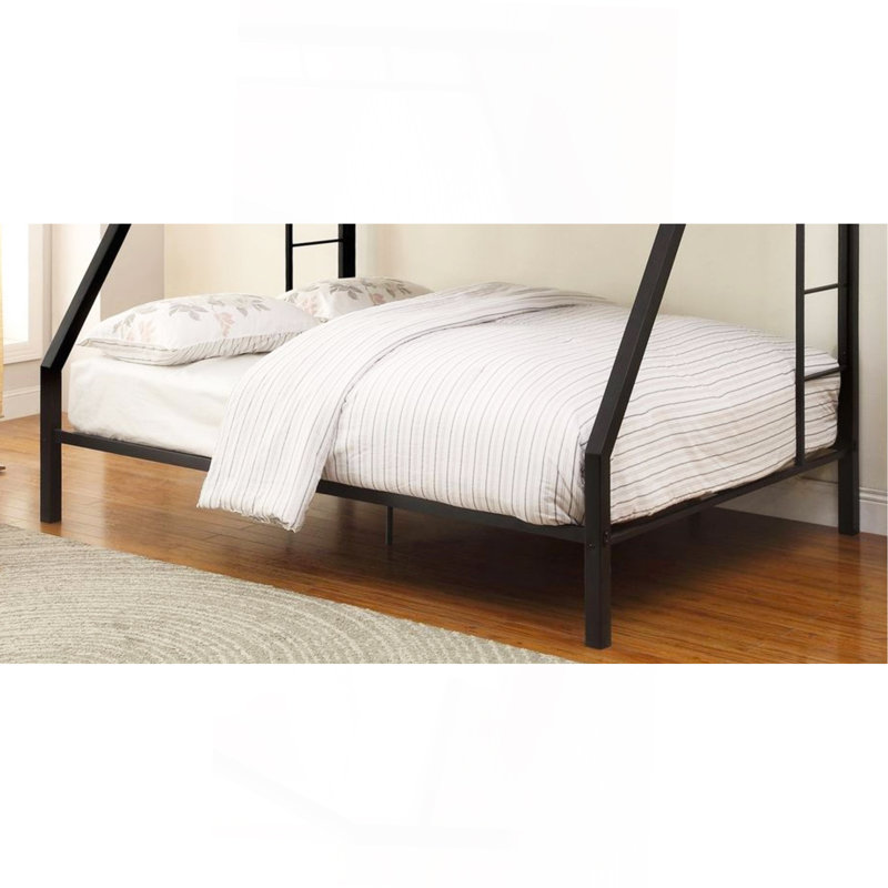 Limbra Sandy Black Finish Twin XL/Queen Bunk Bed, Twin XL Over Queen
