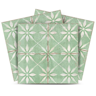 Carrelage mosaïque floral en vinyle 7 po x 7 po (ensemble de 24)