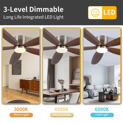 Ventilateur de plafond encastré 60 po avec lumières