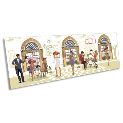 Coffee Café Music - Wrapped Canvas Panoramic Print
