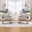 Fauteuil berçant beige - Chaise d'appoint moderne avec structure en métal robuste pour structure de siège berçant-118082511