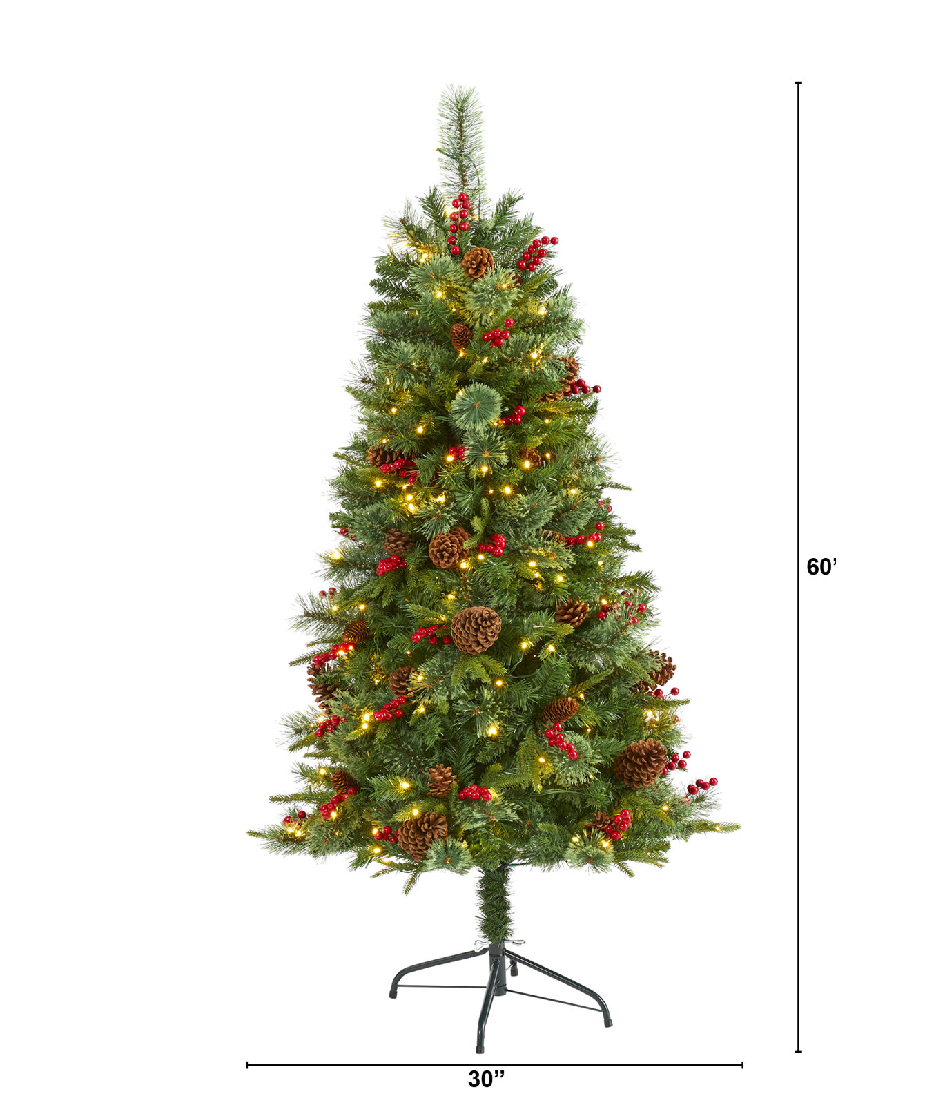 Lighted Artificial Christmas Tree, 5' H