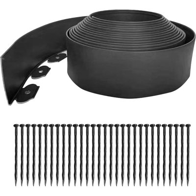 10cm H x 2000cm W Polyethylene Plastic Lawn Edging