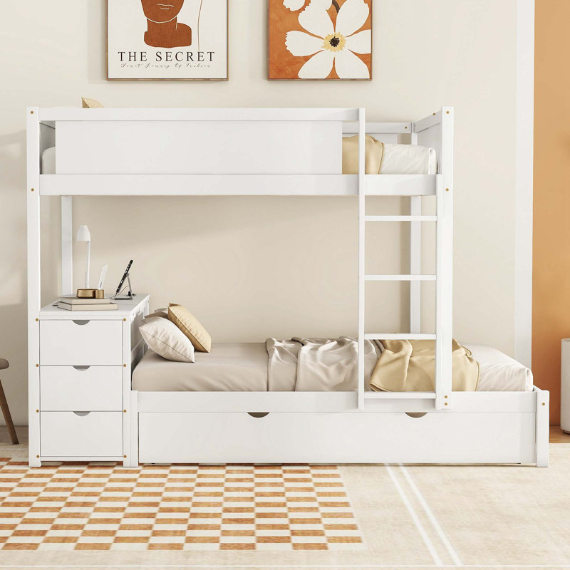 Lit superposé Jamia Kids, Double sur double, Blanc