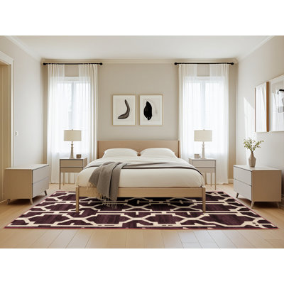 Tapis brun treillis lavable à la machine