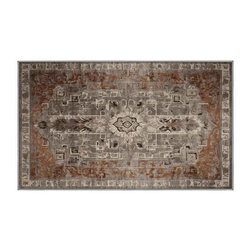Tapis gris lavable à la machine, Rectangle de 5 pi x 8 pi