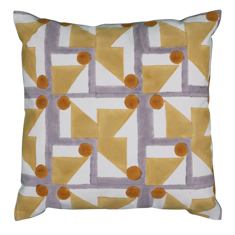 Circles and Triangles Pillow Cover 20x20 Inch, Yellow;Orange
