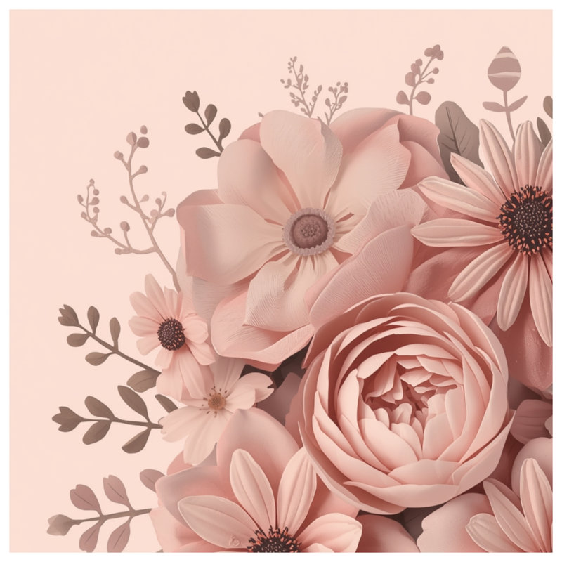 Couvertures roses à motif floral, L 50 po x H 60 po