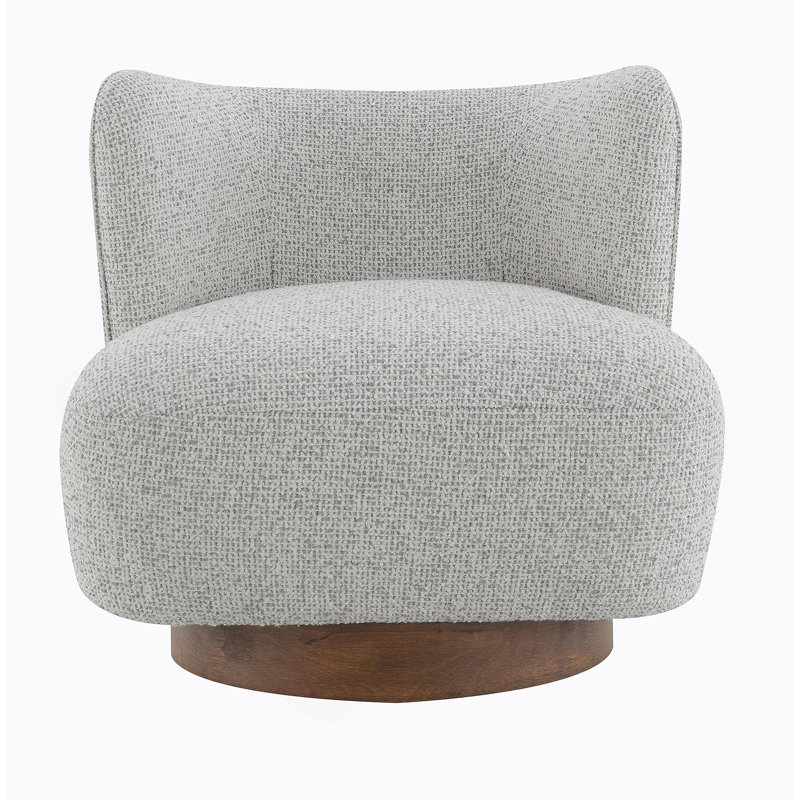 Fauteuil d'appoint en tweed gris Lisa