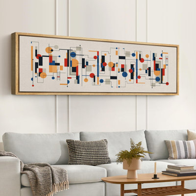 Abstract Vibrant Color Blocks " Abstract Mechanical Symphony Geometric Shapes And Lines Modern Art Relax Warm Extra Large Pictures "
