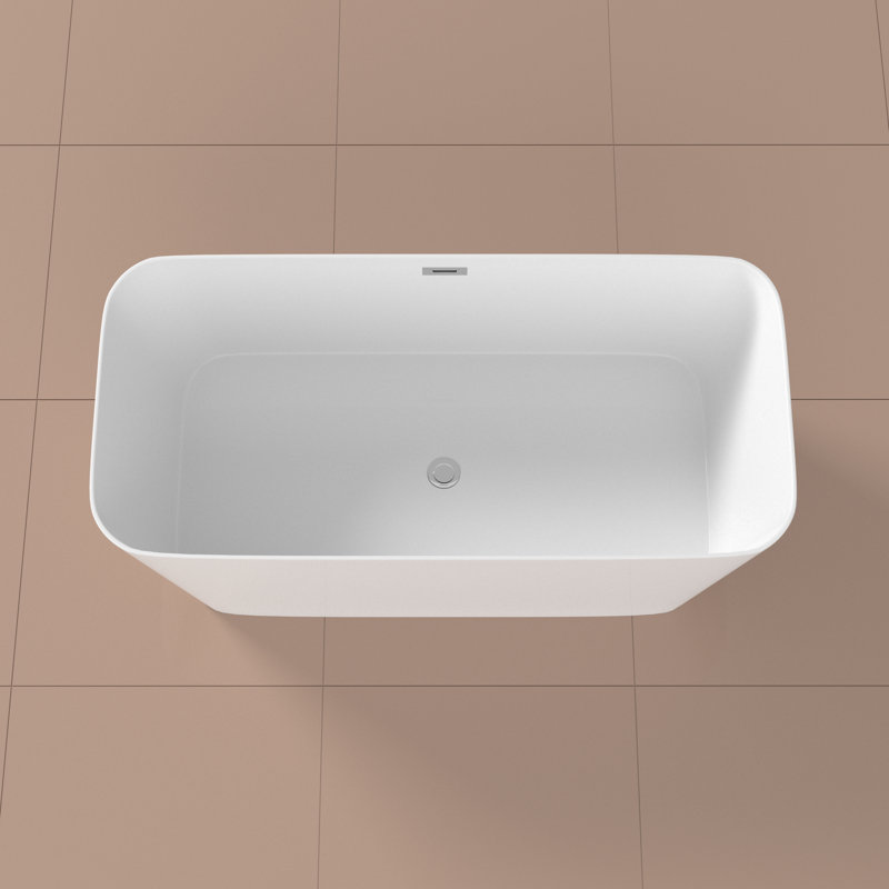 67" x 28" Freestanding Soaking Solid Surface Bathtub