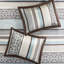 Couvre-lit 5 pièces bleu roi - avec motif de feuilles ornées réversible-131464828-131464829