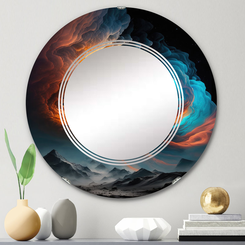 Miroir mural Pujol Futuristic Landscape In Space IV, 24 po x 24 po
