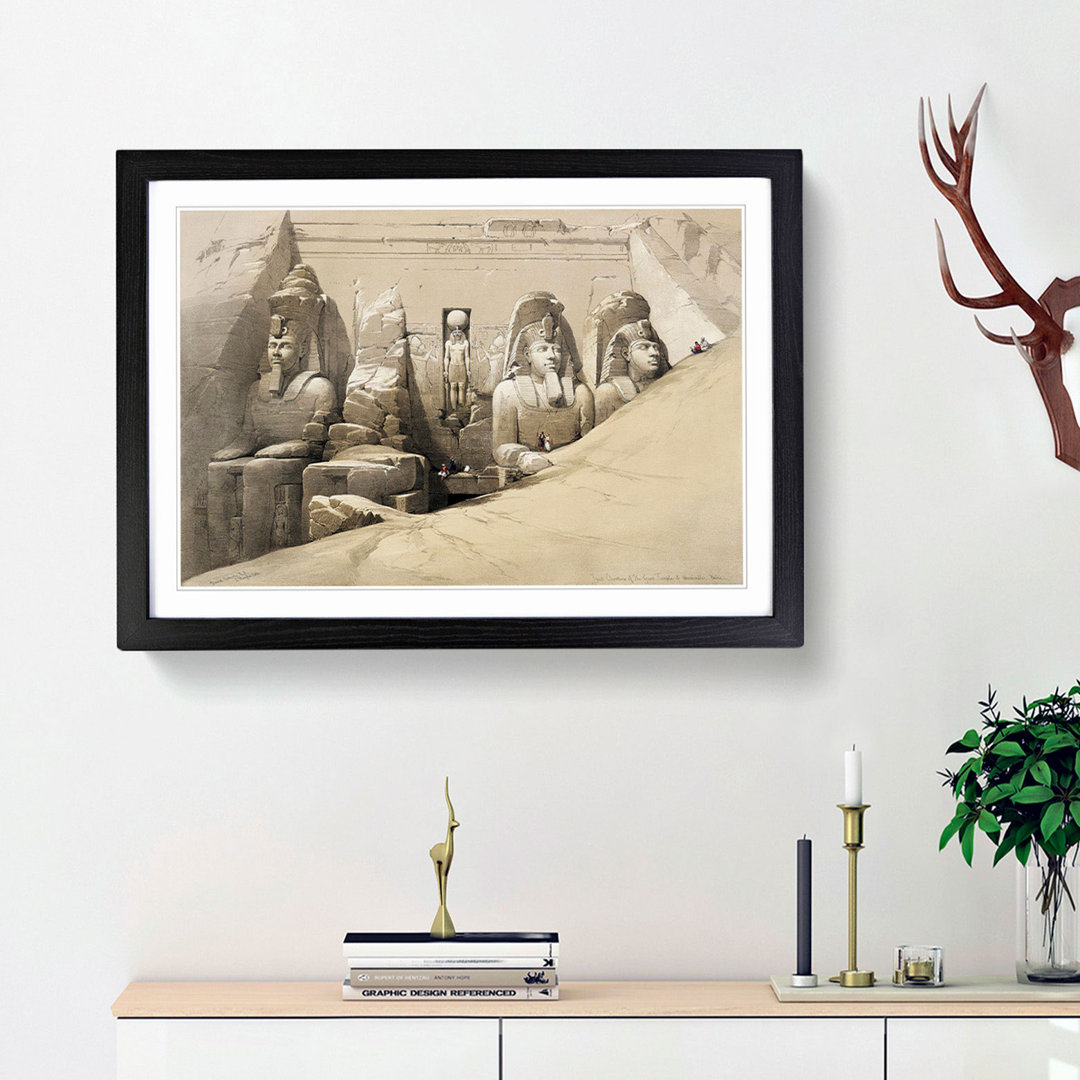 Great Temple of Aboosimble Nubia by David Roberts - Framed Print