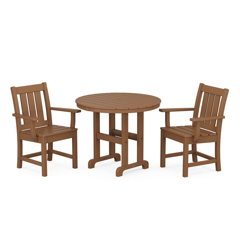 Oxford 3-Piece Farmhouse Dining Set, Teak