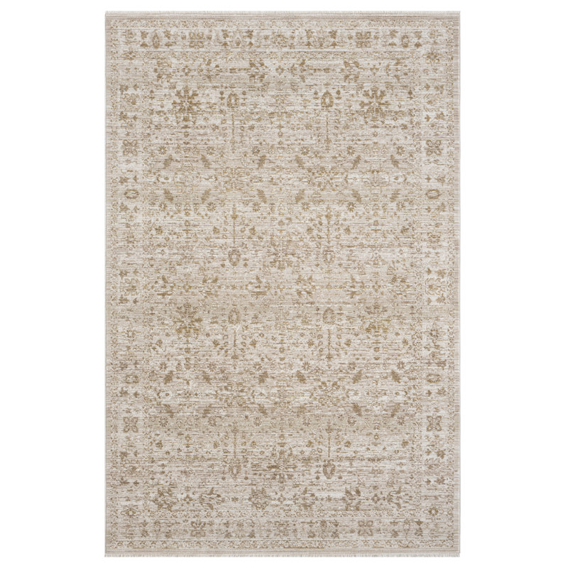 Tapis d'intérieur en polyester tissé à la machine Tomoya, 7 pi 10 po x 10 pi