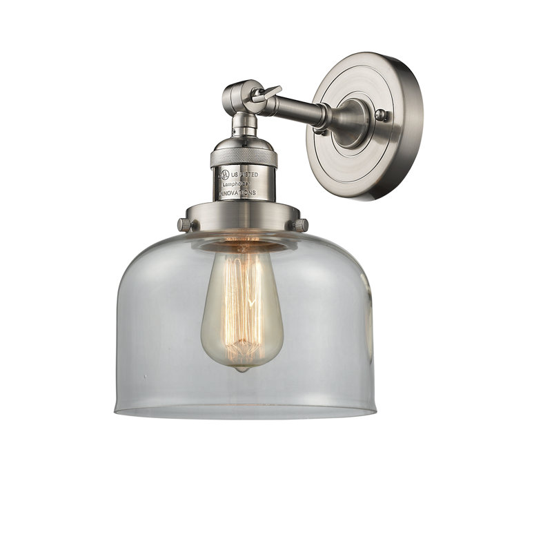 Plafonnier semi-encastré à 1 lumière Wynkoop, H 13 po x l 8 po, Transparent, Nickel satiné brossé