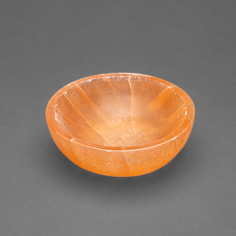 Genuine Polished Orange Selenite Small Dish From Morocco