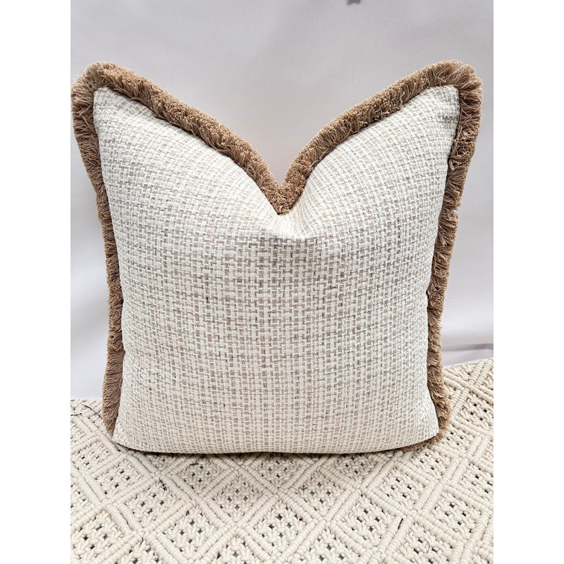 Abstract Cream Square Cushion Cover