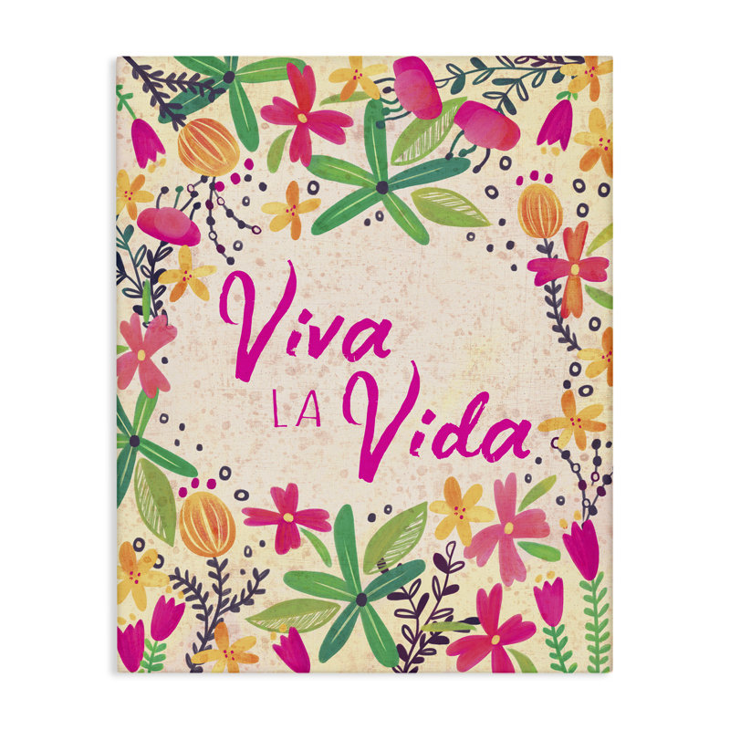 Art mural sur toile Viva la Vida Flores Tropicales par Josefina, H 20 po x l 16 po