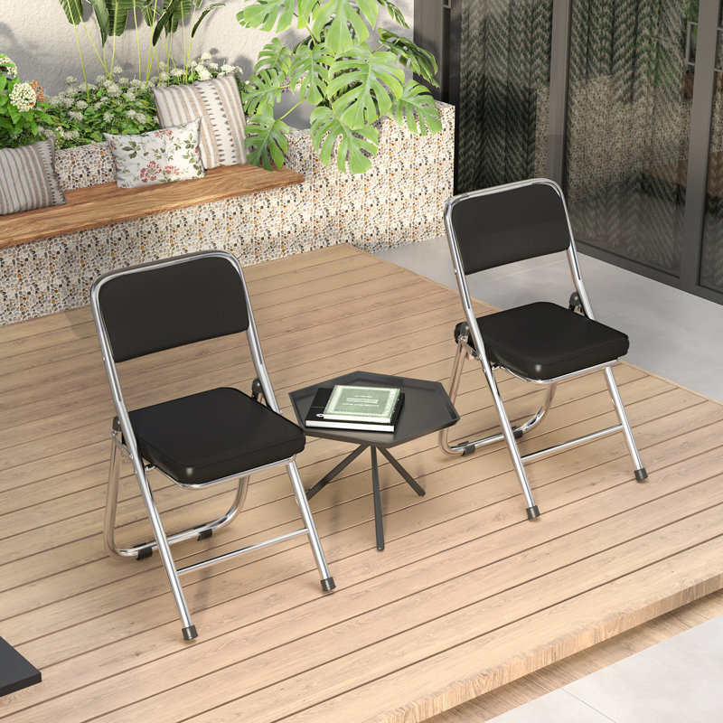 Ensemble de chaises pliantes Menahem, Noir