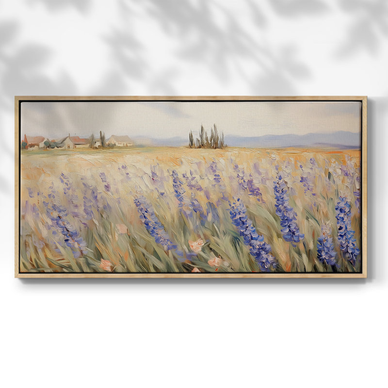 Botanical Series-CECXV- Toile tendue avec châssis tendue, prête à être accrochée, 17" H x 33" W, Naturel